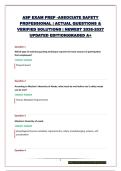 ASP EXAM PREP -ASSOCIATE SAFETY PROFESSIONAL &vert; ACTUAL QUESTIONS & VERIFIED SOLUTIONS &vert; NEWEST 2026-2027 UPDATED EDITION&vert;GRADED A&plus;
