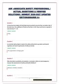 ASP -ASSOCIATE SAFETY PROFESSIONAL &vert; ACTUAL QUESTIONS & VERIFIED SOLUTIONS &vert; NEWEST 2026-2027 UPDATED EDITION&vert;GRADED A&plus;