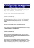 APK6167-Sports Nutrition Midterm exam wit correct answers 100&percnt;