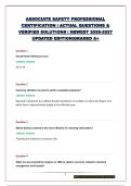 ASSOCIATE SAFETY PROFESSIONAL CERTIFICATION &vert; ACTUAL QUESTIONS & VERIFIED SOLUTIONS &vert; NEWEST 2026-2027 UPDATED EDITION&vert;GRADED A&plus;