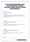 CHST PROGRAM MANAGEMENT EXAM &vert; ACTUAL QUESTIONS & VERIFIED SOLUTIONS &vert; NEWEST 2026-2027 UPDATED EDITION&vert;GRADED A&plus;