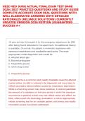 HESI MED SURG ACTUAL FINAL EXAM TEST BANK &NewLine;2026&sol;2027 PRACTICE QUESTIONS AND STUDY GUIDE &NewLine;COMPLETE ACCURATE EXAM REAL QUESTIONS WITH &NewLine;WELL ELABORATED ANSWERS WITH DETAILED &NewLine;RATIONALES &lpar;RELIABLE SOLUTIONS&rpar; CURRENTLY &NewLine;UPDATED VERSION 2026 EDITION &vert;GUARA