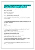 Nutrition Exam 2 Question and Answer &lbrack;2026&rsqb;&NewLine;&vert; UPDATED ACTUAL Exam &vert; A&plus; Verified&NewLine;