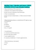 Nutrition Exam 1 Question and Answer &lbrack;2026&rsqb;&NewLine;&vert; UPDATED ACTUAL Exam &vert; Detailed Solutions