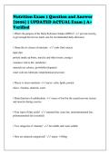 Nutrition Exam 1 Question and Answer&NewLine;&lbrack;2026&rsqb; &vert; UPDATED ACTUAL Exam &vert; A&plus;&NewLine;Verified