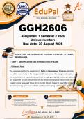 GGH2606 Assignment 1 &lpar;COMPLETE ANSWERS&rpar; Semester 2 2026 - DUE 20 August 2026