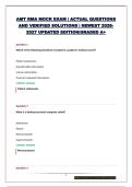 AMT RMA MOCK EXAM &vert; ACTUAL QUESTIONS AND VERIFIED SOLUTIONS &vert; NEWEST 2026-2027 UPDATED EDITION&vert;GRADED A&plus;