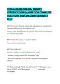 TCDHA RADIOGRAPHY THEORY&NewLine;CERTIFICATION EVALUATION COMPLETE&NewLine;QUESTIONS AND ANSWERS GRADED A&NewLine;PLUS