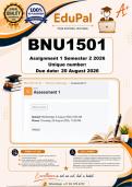 BNU1501 Assignment 1 &lpar;COMPLETE ANSWERS&rpar; Semester 2 2026 - DUE 20 August 2026