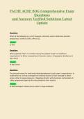 FACHE ACHE BOG Comprehensive Exam Questions and Answers Verified Solutions Latest Update