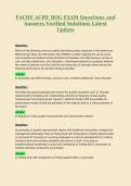 FACHE ACHE BOG EXAM Questions and Answers Verified Solutions Latest Update 2