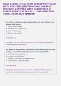 QABA ACTUAL FINAL EXAM 2026NEWEST EXAM &NewLine;WITH VERIFIED QUESTIONS AND CORRECT &NewLine;DETAILED ANSWERS WITH RATIONALES &vert;&vert; &NewLine;LATEST UPDATE 2026-2027 &vert;&vert; ASSURED PASS &NewLine;&vert;&vert;REAL EXAM 2026 EDITION  