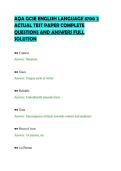 AQA GCSE ENGLISH LANGUAGE 8700 2&NewLine;ACTUAL TEST PAPER COMPLETE&NewLine;QUESTIONS AND ANSWERS FULL&NewLine;SOLUTION