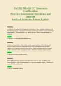 FACHE BOARD OF Governors&NewLine;Certification&NewLine;Practice Assessment Questions and&NewLine;Answers&NewLine;Verified Solutions Latest Update