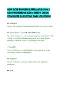 AQA GCSE ENGLISH LANGUAGE 8700 2&NewLine;COMPREHENSIVE EXAM STUDY GUIDE&NewLine;COMPLETE QUESTIONS AND SOLUTIONS