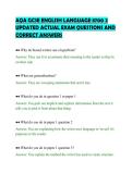 AQA GCSE ENGLISH LANGUAGE 8700 2&NewLine;UPDATED ACTUAL EXAM QUESTIONS AND&NewLine;CORRECT ANSWERS