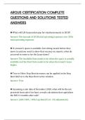 ARGUS CERTIFICATION COMPLETE&NewLine;QUESTIONS AND SOLUTIONS TESTED&NewLine;ANSWERS
