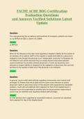 FACHE ACHE BOG Certification Evaluation Questions and Answers Verified Solutions Latest Update