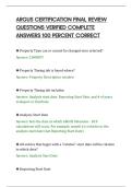 ARGUS CERTIFICATION FINAL REVIEW&NewLine;QUESTIONS VERIFIED COMPLETE&NewLine;ANSWERS 100 PERCENT CORRECT&NewLine;