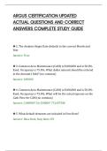 ARGUS CERTIFICATION UPDATED&NewLine;ACTUAL QUESTIONS AND CORRECT&NewLine;ANSWERS COMPLETE STUDY GUIDE