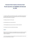 Tennessee Alarm Systems Contractor Exam&NewLine;Practice Questions and ANSWERs with Rationale&NewLine;for 2026