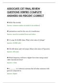 ASSOCIATE CET FINAL REVIEW&NewLine;QUESTIONS VERIFIED COMPLETE&NewLine;ANSWERS 100 PERCENT CORRECT