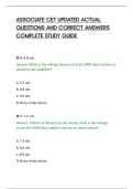ASSOCIATE CET UPDATED ACTUAL&NewLine;QUESTIONS AND CORRECT ANSWERS&NewLine;COMPLETE STUDY GUID