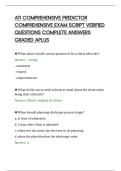ATI COMPREHENSIVE PREDICTOR&NewLine;COMPREHENSIVE EXAM SCRIPT VERIFIED&NewLine;QUESTIONS COMPLETE ANSWERS&NewLine;GRADED APLUS