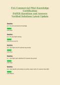 FAA Commercial Pilot Knowledge&NewLine;Certification&NewLine;PAPER Questions and Answers&NewLine;Verified Solutions Latest Update