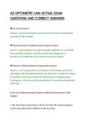AZ OPTOMETRY LAW ACTUAL EXAM&NewLine;QUESTIONS AND CORRECT ANSWERS