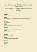 FAA Commercial Pilot Knowledge Exam&NewLine;Questions&NewLine;and Answers Verified Solutions Latest&NewLine;Update