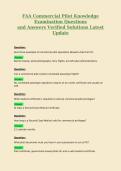 FAA Commercial Pilot Knowledge&NewLine;Examination Questions&NewLine;and Answers Verified Solutions Latest&NewLine;Update