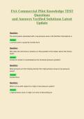 FAA Commercial Pilot Knowledge TEST Questions and Answers Verified Solutions Latest Update&period;
