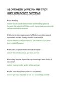 AZ OPTOMETRY LAW EXAM PREP STUDY&NewLine;GUIDE WITH SOLVED QUESTIONS