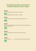 FAA EXAM Questions and Answers Verified Solutions Latest Update