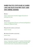 BARBER PRACTICE STATE BOARD NC BARBER&NewLine;LAWS AND RULES EXAM PREP STUDY GUIDE&NewLine;WITH VERIFIED ANSWERS