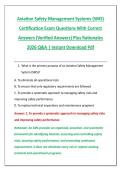 Aviation Safety Management Systems &lpar;SMS&rpar; &NewLine;Certification Exam Questions With Correct &NewLine;Answers &lpar;Verified Answers&rpar; Plus Rationales &NewLine;2026 Q&A &vert; Instant Download Pdf