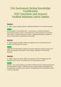 FAA Instrument Rating Knowledge&NewLine;Certification&NewLine;TEST Questions and Answers&NewLine;Verified Solutions Latest Update