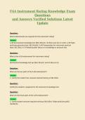 FAA Instrument Rating Knowledge Exam Questions and Answers Verified Solutions Latest Update