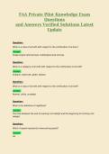 FAA Private Pilot Knowledge Exam Questions and Answers Verified Solutions Latest Update
