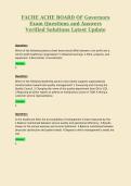 FACHE ACHE BOARD OF Governors Exam Questions and Answers Verified Solutions Latest Update 7