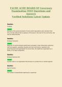 FACHE ACHE BOARD OF Governors Examination TEST Questions and Answers Verified Solutions Latest Update