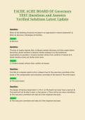 FACHE ACHE BOARD OF Governors TEST Questions and Answers Verified Solutions Latest Update 2