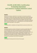 FACHE ACHE BOG Certification Evaluation Questions and Answers Verified Solutions Latest Update 2