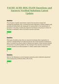 FACHE ACHE BOG EXAM Questions and Answers Verified Solutions Latest Update