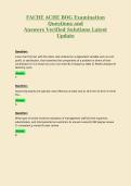 FACHE ACHE BOG Examination Questions and Answers Verified Solutions Latest Update