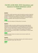 FACHE ACHE BOG TEST Questions and Answers Verified Solutions Latest Update