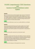 FACHE Comprehensive TEST Questions and Answers Verified Solutions Latest Update
