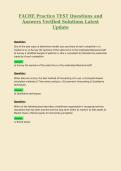 FACHE Practice TEST Questions and Answers Verified Solutions Latest Update
