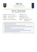 NSG 316 &sol; NSG316 Final Exam &lpar;LATEST EDITION&rpar; Health Assessment &vert; Complete Questions & Verified Answers &vert; 100&percnt; Correct &vert; Grade A &ndash; GCU